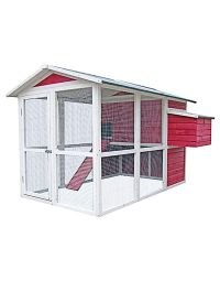 Vintage Chicken Coop, Red, Medium, 50 x 76 x 50-In.   