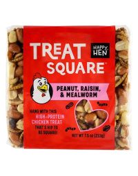 Happy Hen Treat Square, Peanut, Raisin & Mealworm, 7.5 oz.