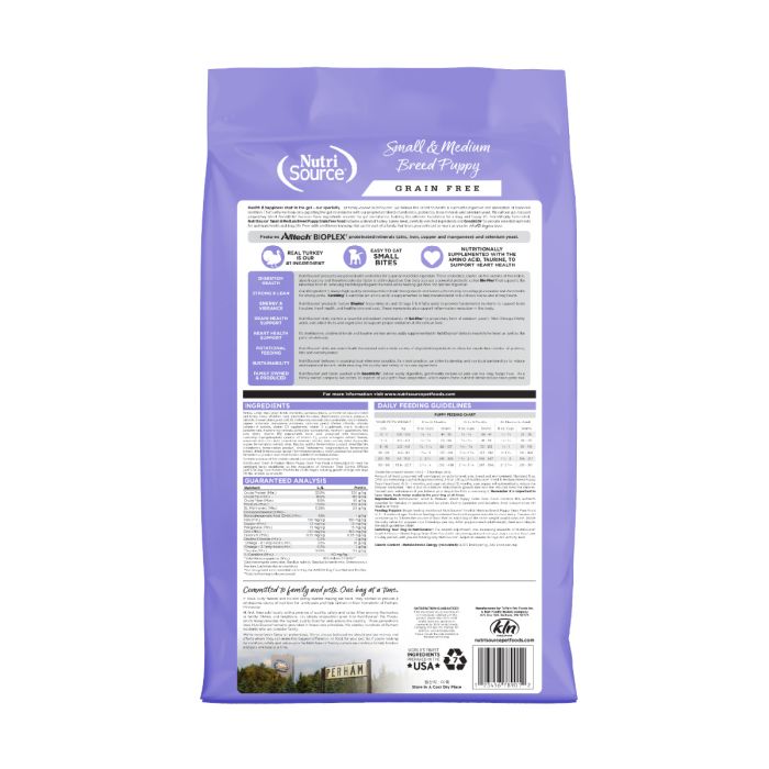 NutriSource Grain Free Small Medium Puppy Recipe Dry Dog Food Spikes Houles Feed