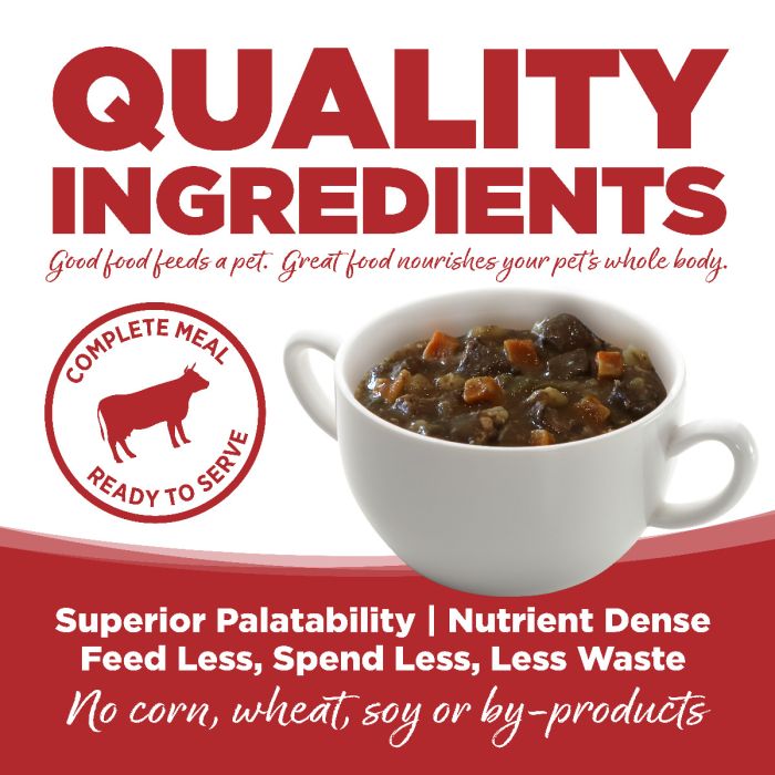 NutriSource Pure Vita Beef Stew Limited Ingredient Wet Dog Food Tetra Pak 12.5 oz Spikes Houles Feed