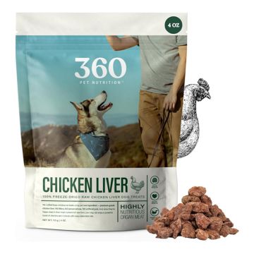360 Pet Nutrition Chicken Liver 100% Freeze-Dried Raw Dog Treats