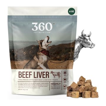 360 Pet Nutrition Beef Liver 100% Freeze-Dried Raw Dog Treats