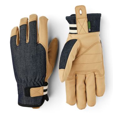 Hestra Job Unisex Indoor/Outdoor DuraTan Flex Work Gloves, Blue/Tan