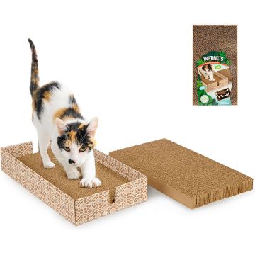 Instincts by SmartyKat Scratcher's Choice+ Bed Box & Reversible Corrugated Cat Scratch Blocks