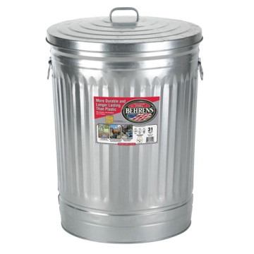 Aluminum Trash Can, 30 Gallon
