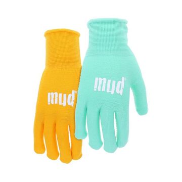 mud® Everyday Nitrile Knit Mini-Dot Palm Gardening Glove 2 Pair Pack Medium & Large
