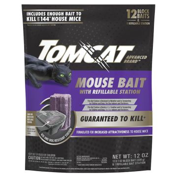 Tomcat Advanced Brand™ Mouse Bait Refillable Station, 12pk