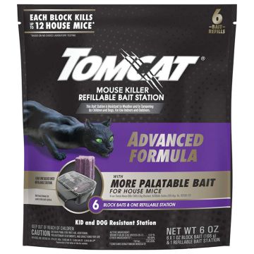 Tomcat Advanced Brand™ Mouse Bait Refillable Station, 6pk