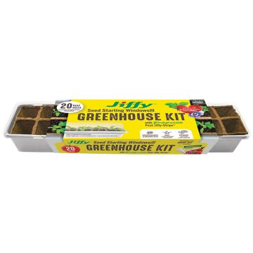 Jiffy® Seed Starting Greenhouse Kit Windowsill with Dome, Tray & 20 Jiffy-Strips® Cells