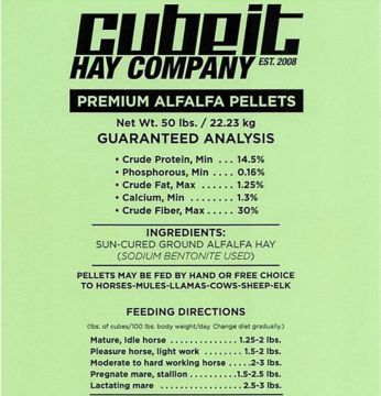 Cubeit Alfalfa Pellets 50 lb bag