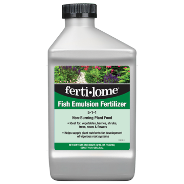 Fertilome, Fish Emulsion Fertilizer 5-1-1 Non Burning Plant Food, 1 quart