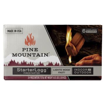 Pine Mountain Starter Logg Pine Sawdust Fire Starter 30 min, 6 pk