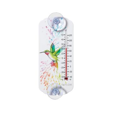 8" Thermometer Suction Cup Hummingbird