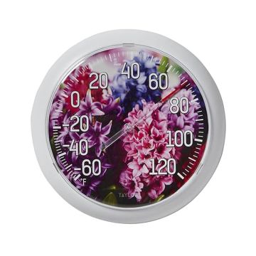 Taylor Hyacinth Garden Indoor Outdoor Dial Thermometer