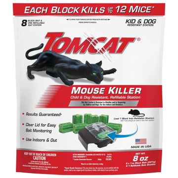 Tomcat® Mouse Killer Child & Dog Resistant, Refillable Station, 8oz