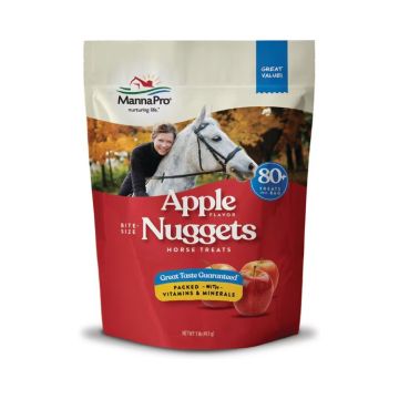 Manna Pro Bite-Size Nuggets Horse Treats, Apple, 1 lb