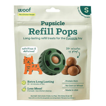 Woof Pupsicle Pops Small Peanut Butter & Chicken 10 balls 6 oz
