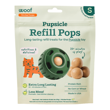 Woof Pupsicle Pops Small Peanut Butter & Beef 10 balls 6 oz