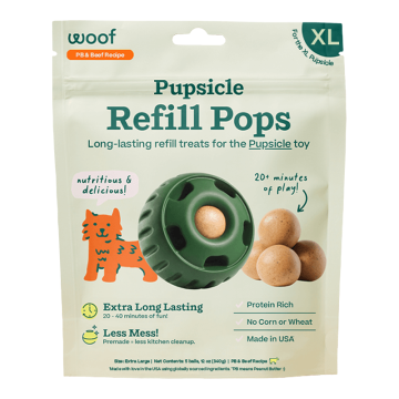 Woof Pupsicle Pops XLarge Peanut Butter & Beef 5 balls 12 oz