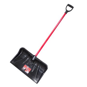 BULLY TOOLS Snow Shovel & Pusher 22" Poly-Blade 56" Fiberglass Handle with D-Grip