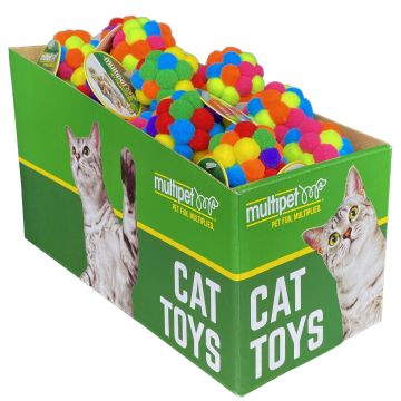 Multipet PomPom Rattle Cat Toy, 1 ball