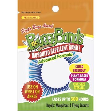 BuggyBeds Insect Repellent Wristband Wrist Band For Mosquitoes/Other Flying Insects, 1 pk