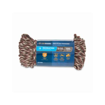 Paracord 550 Nylon Rope, Camouflage, 5/32 In. x 100 Ft.