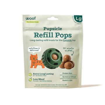 Woof Pupsicle Pops Large Peanut Butter & Chicken 7 balls 8 oz