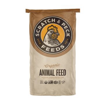 Scratch and Peck Feeds Organic Chicken and Duck Feed – Layer Mash 18% + Corn, 40 lbs.