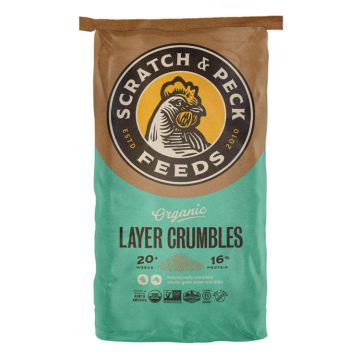 Scratch and Peck Feeds Organic Chicken and Duck Feed – Layer Crumbles 16%, 35 lbs.
