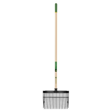 Truper Poly Bedding Fork, 16 Tines, Hardwood Handle, 7" Grip