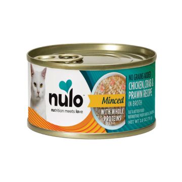 Nulo Whole Protiens Chicken, Crab & Prawn Recipe Minced Grain-Free Cat & Kitten Wet Food Can, 2.8 oz