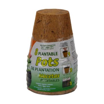 PlantBest Fiber Grow Pots in Brown Color, 8-Pack of 3