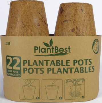 PlantBest™ Plantable 3" Coconut Coir Pots 22 pk