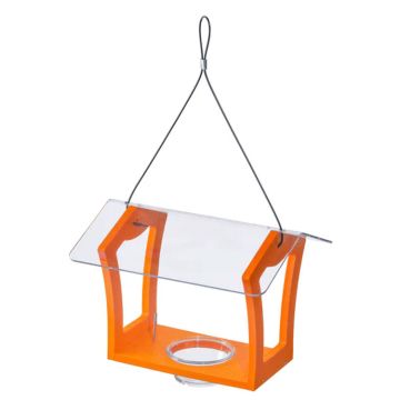 Birds Choice Oriole Bird Feeder in Orange Recycled Plastic