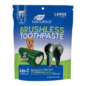 ARK NATURALS Brushless Toothpaste, Dog Dental Chews for Large Breeds, 18oz