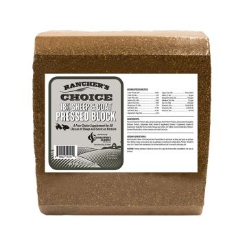 Rancher's Choice Sheep/Goat 18% Protein Pressed Block 25 lbs