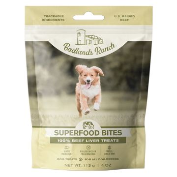 Badlands Ranch Superfood Bites Beef Liver for Dogs, 4 oz