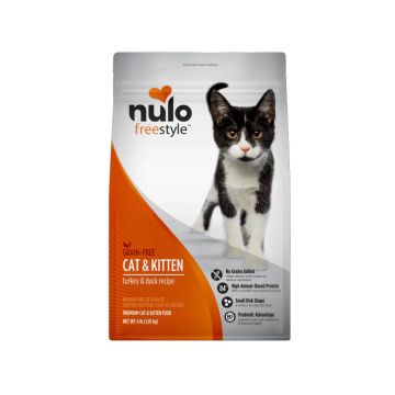 Nulo FreeStyle High-Protein Kibble Turkey & Duck Recipe Natural Grain-Free Dry Cat Food Bag, 5 lbs