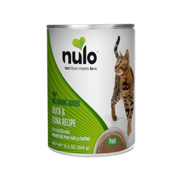 Nulo Premium All Natural Duck & Tuna Grain-Free Pate Wet Cat & Kitten Food Can, 12.5 oz
