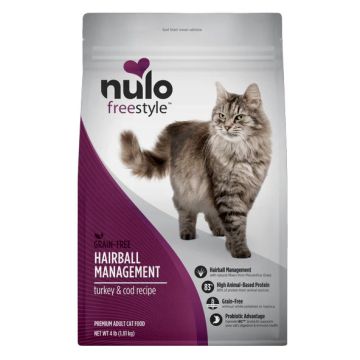 nulo® FreeStyle Adult Cat High-Protein Kibble for Hairball Management Turkey & Cod Grain-Free Recipe