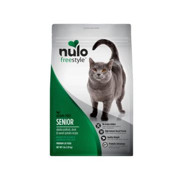 Nulo FreeStyle Alaska Pollock & Sweet Potato Recipe Grain-Free Dry Senior Cat Food Bag, 5 lbs