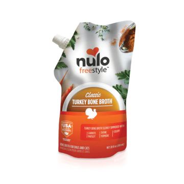 Nulo FreeStyle Classic Turkey Bone Broth Topper for Cats and Dogs Pouch, 20 fl oz
