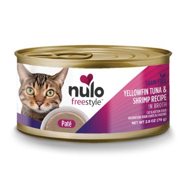 Nulo FreeStyle Cat & Kitten Pate' Grain Free YellowFin Tuna & Shrimp 2.8 ounce