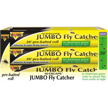 REVENGE® NO ESCAPE® JUMBO Fly Catcher 30ft Pre-Baited Roll