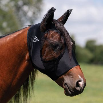 Professional's Choice Comfort Fit Lycra Fly Mask Black for Cob Horse
