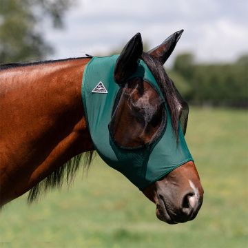 Professional's Choice Comfort Fit Lycra Fly Mask Emerald for Warmblood Horse
