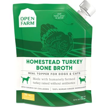 Open Farm Dog & Cat Bone Broth Turkey 12Oz