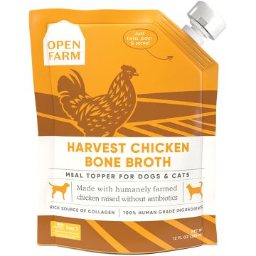 Open Farm Dog & Cat Bone Broth Chicken 12Oz