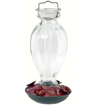 Audubon Fluted Glass Hummingbird Feeder, 20 oz.
